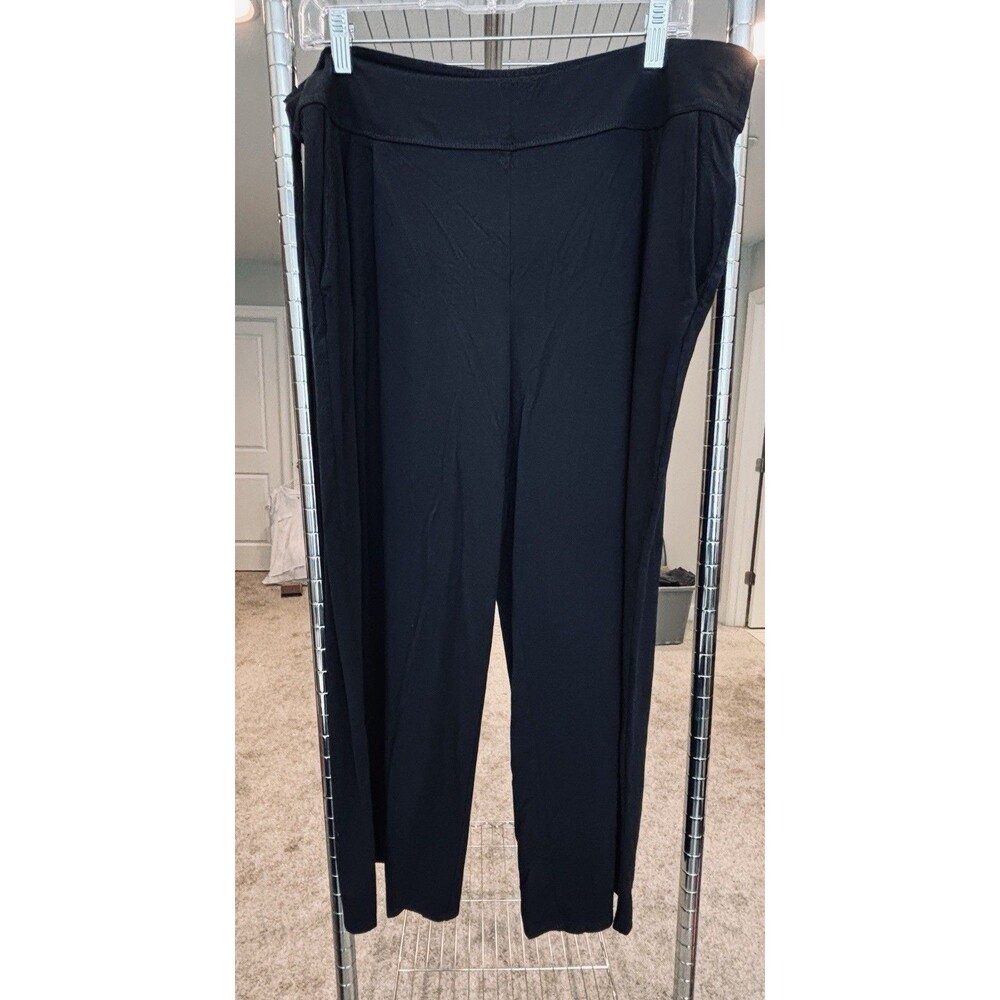 J. Jill Wearever Pleated Wide Leg Cropped Pants Black Size XL comfy